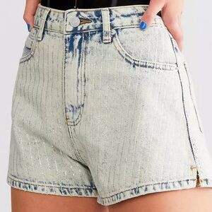 Blue B Rhinestone Striped Shorts NWT